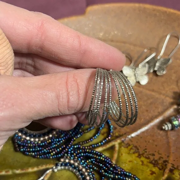 Elegant Silver and Blue Beaded Earrings Bundle - Picture 5 of 9